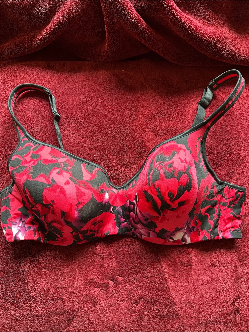 Deesse Lingerie Red Floral Bra